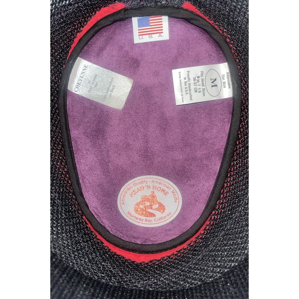 Western Cowboy Hat Red Purple Suede Beaded Band USA Medium EUC Vtg‎ Head N Home - Picture 12 of 15